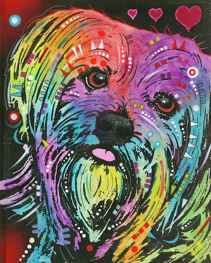 Maltese Pup Mixed Media by Dean Russo- Exclusive - Pixels