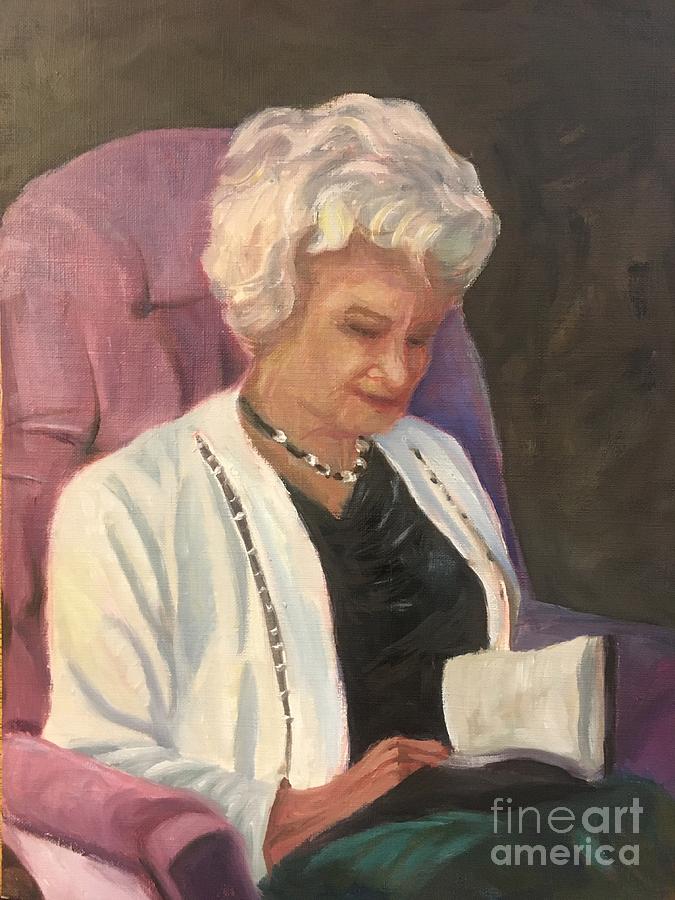 Mama Jean Reading Painting by Gretchen Allen