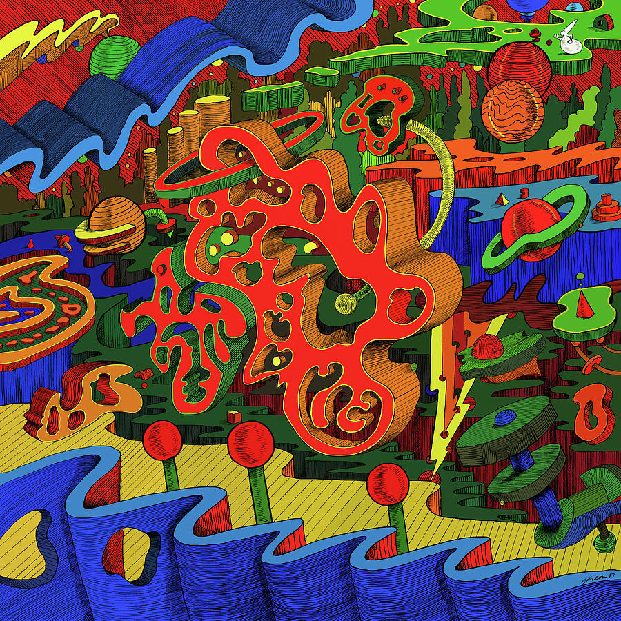 Abstract Digital Art - Mambo-doodle-416 by Howie Green