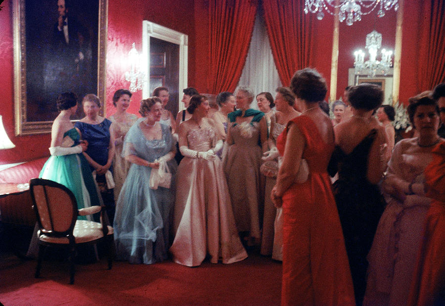 Washington D.c. Photograph - Mamie Eisenhower Entertains Guests by Ed Clark