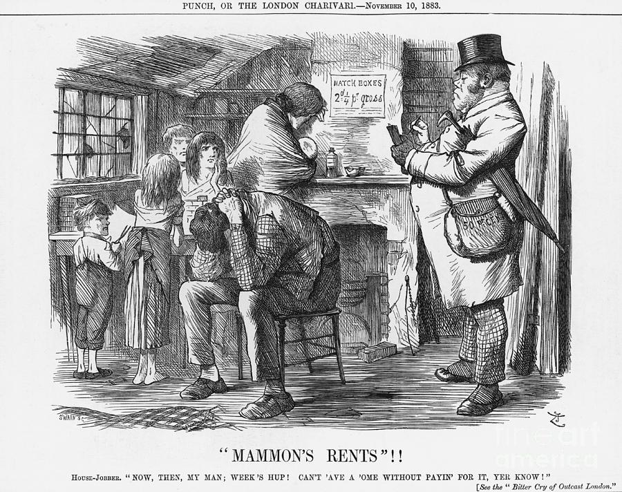 Mammons Rents, 1883. Artist Joseph Swain Drawing by Print Collector