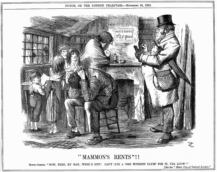 Mammons Rents, 1883 Drawing by Print Collector