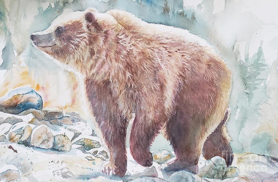 Nature Painting - Mammoth Grizzly by Patricia Pushaw