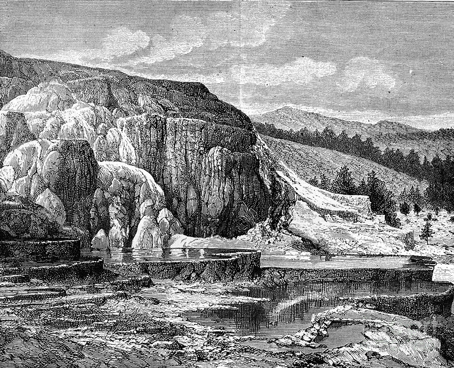 Mammoth Hot Springs, Yellowstone Drawing by Print Collector
