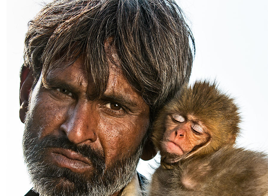 Man & Monkey Photograph by Sayyed Nayyer Reza