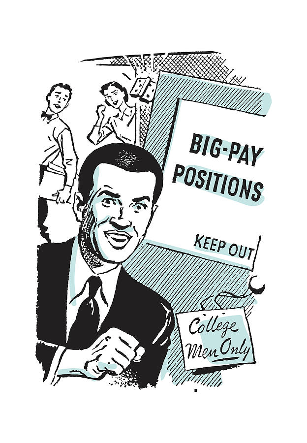Vintage Drawing - Man at College Job Fair by CSA Images