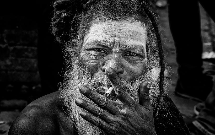 Man At The Pashupatinath Temple-iv - Kathmandu Photograph by Joxe Inazio Kuesta Garmendia