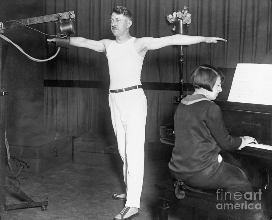 Man Broadcasting An Exercise Radio Photograph by Bettmann