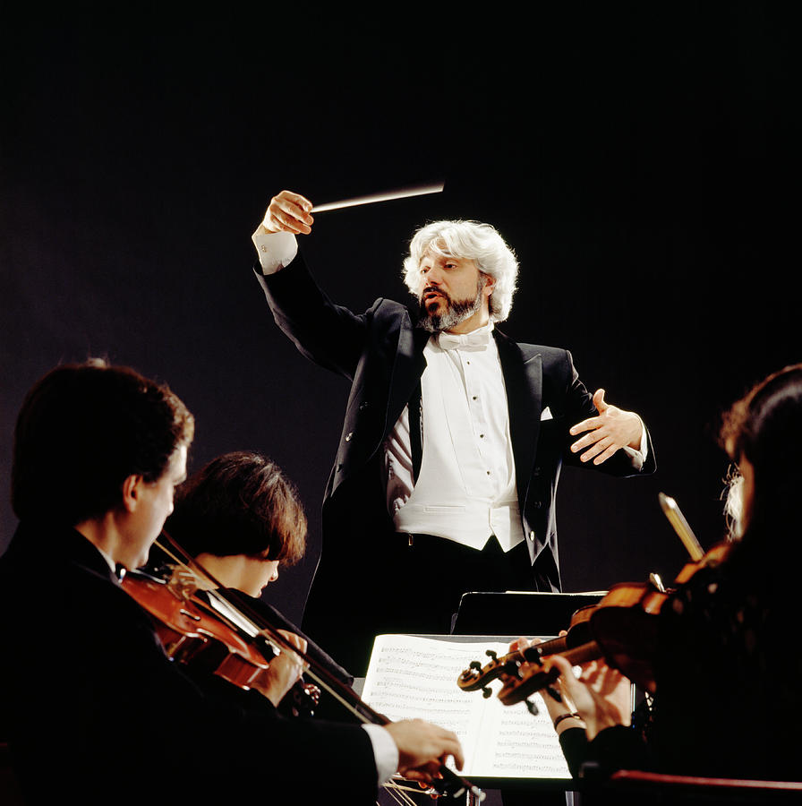 Man Conducting Orchestra, View From Photograph by Lwa