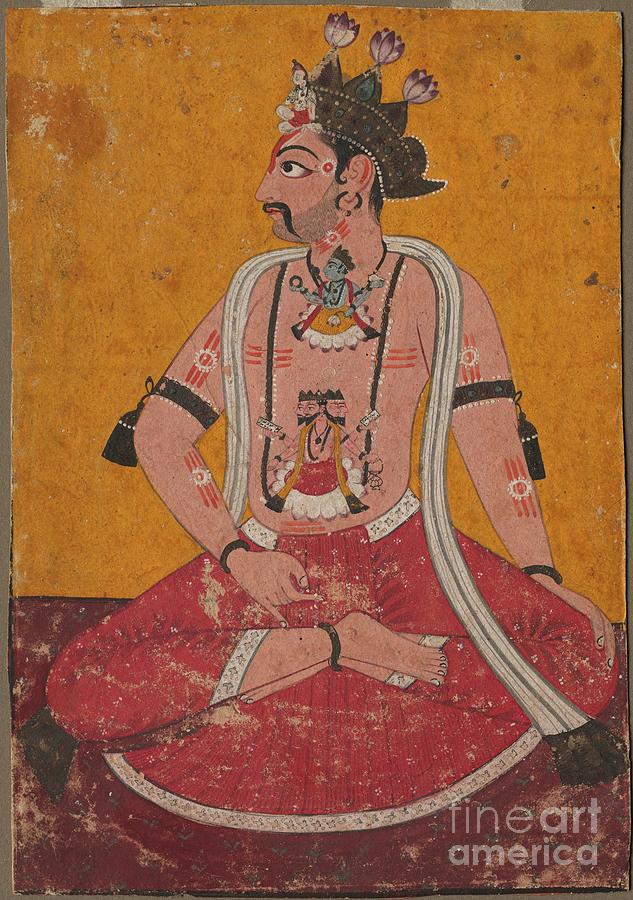Man Dhata In Yogi Position Drawing by Heritage Images