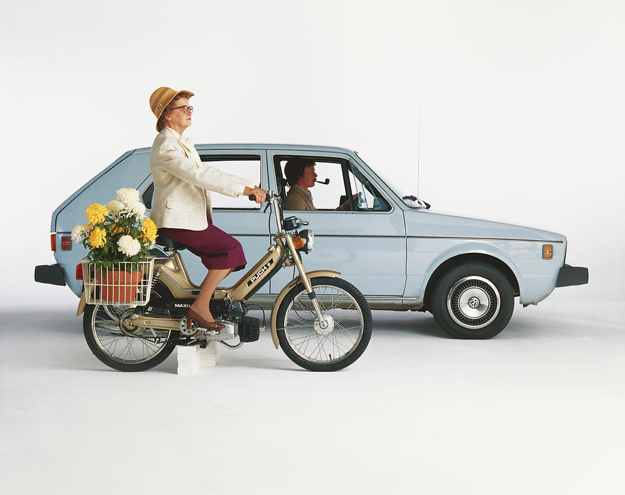 Man Driving Car And Woman Riding Photograph by Tom Kelley Archive Man Driving Car And Woman Riding Photograph by Tom Kelley Archive
