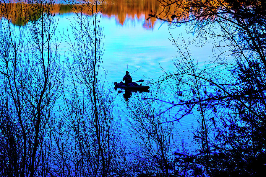 Man Fishing From Small Boat Photograph by Garry Gay