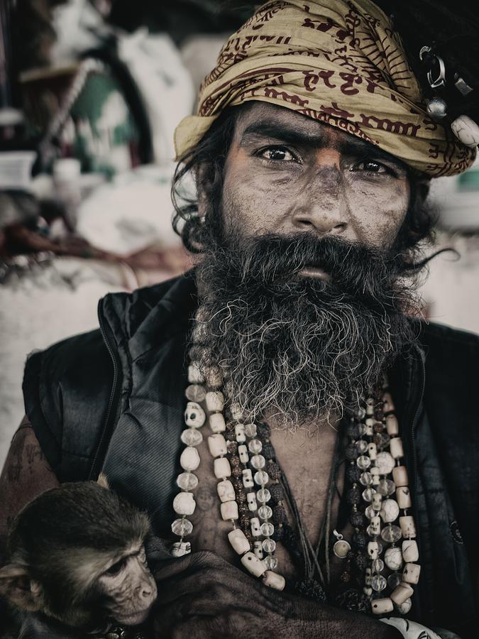 Man From Ghat With Monkey Photograph by Pavol Stranak
