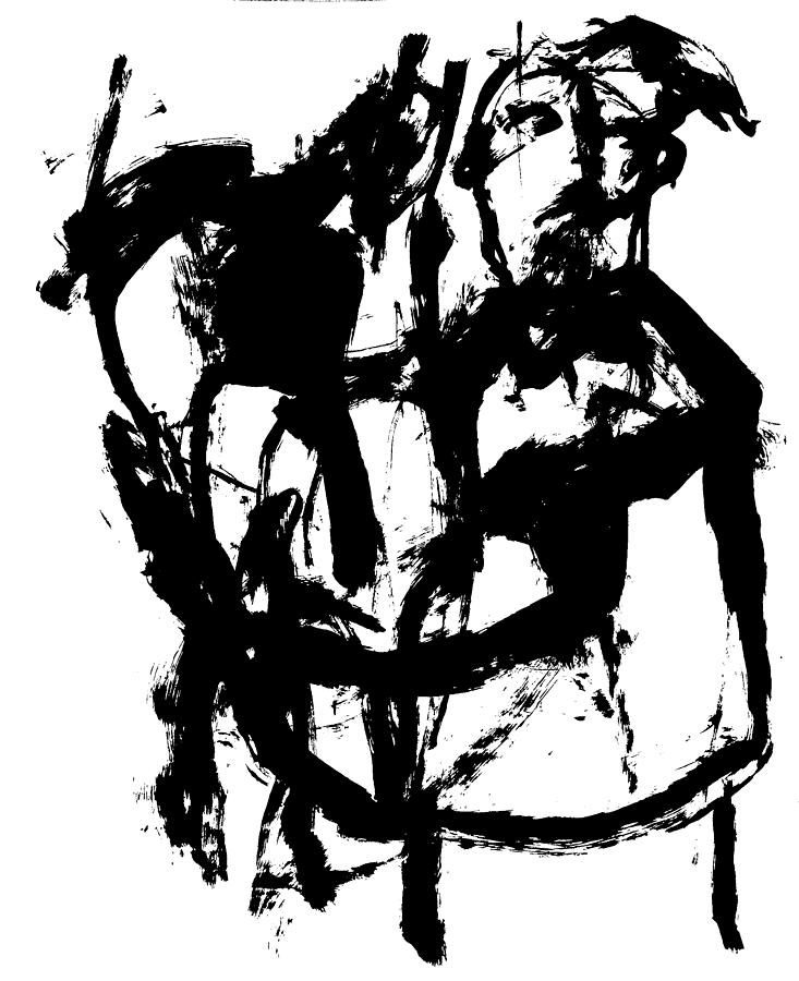 Man holding a horse Drawing by Edgeworth Johnstone
