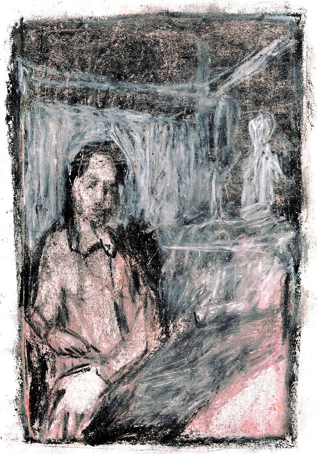 Man in a bar Drawing by Edgeworth Johnstone