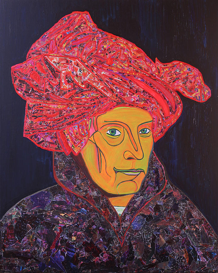 Man In A Red Turban - Homage To Jan Van Eyck Painting by Dmytro Kurovskiy