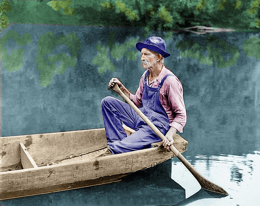 Man In Canoe Mixed Media By Gary Wilcox - Pixels