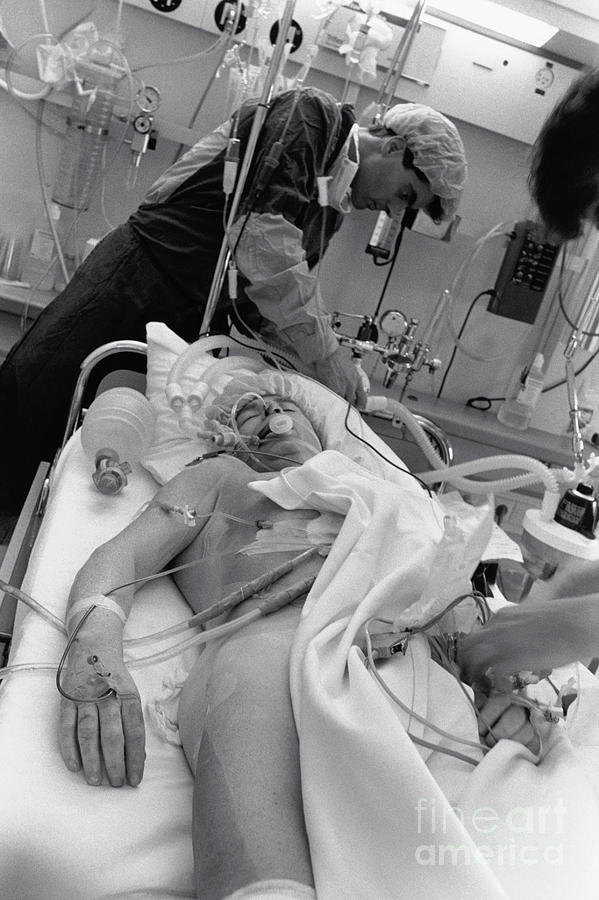 Man In Intensive Care After Surgery Photograph By Horacio Sormani Science Photo Library Fine