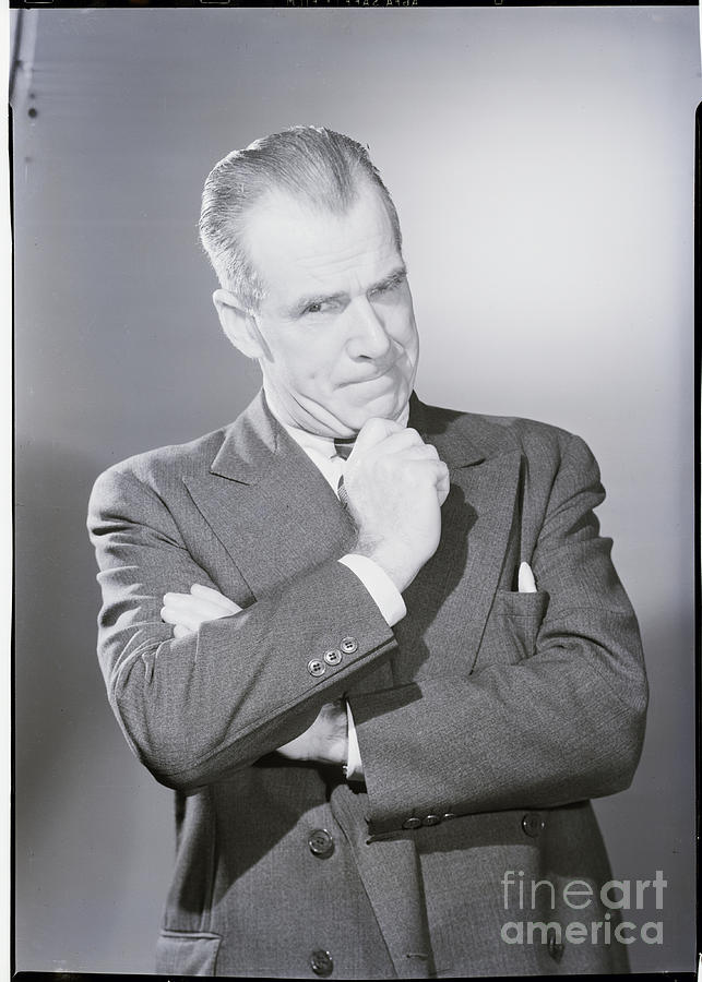 Man In Thoughtful Pose Photograph by Bettmann