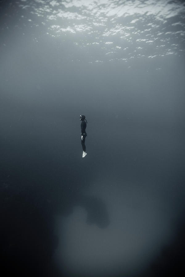 Man In Underwater Photograph by Underwater Graphics