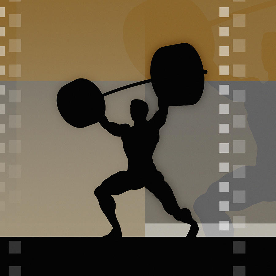 Man Lifting Weights,silhouette Digital Digital Art by Chad Baker