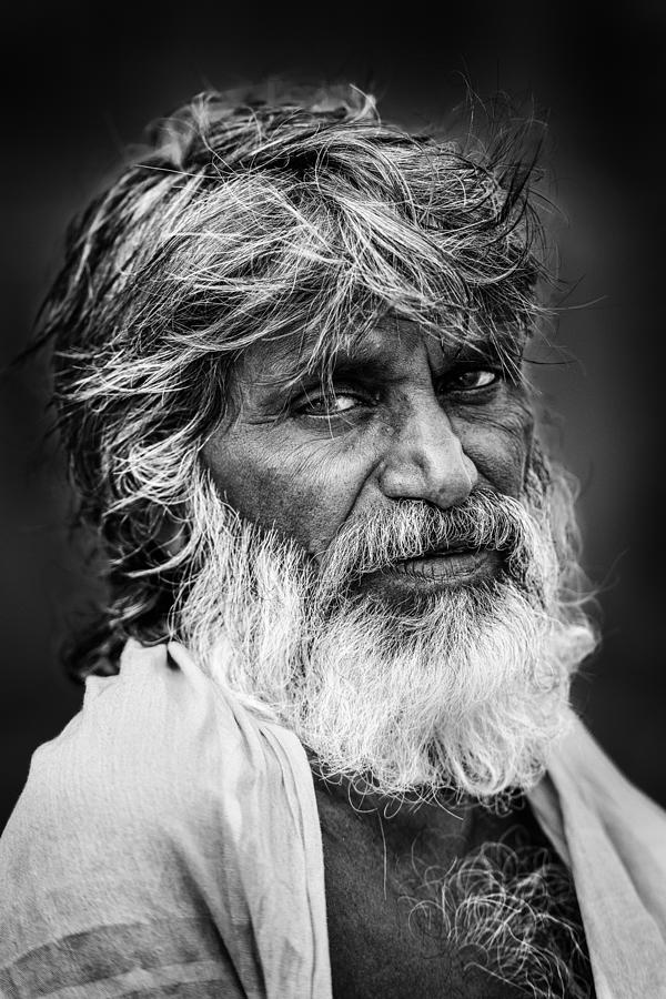 Man Of Benares Ghats Photograph by Trevor Cole