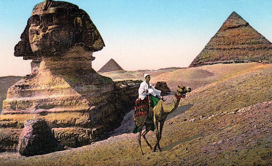 Man On Camel At Great Sphinx Photograph by Graphicaartis