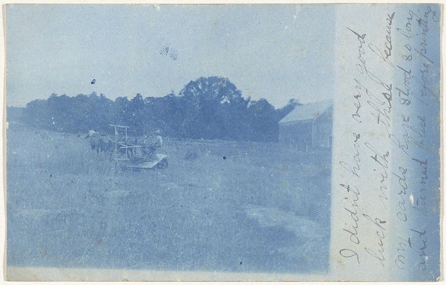 Man on plow, Mount Upton, Guilford, New York, United States, Lilah Cornell, 1908 Painting by Lilah Cornell