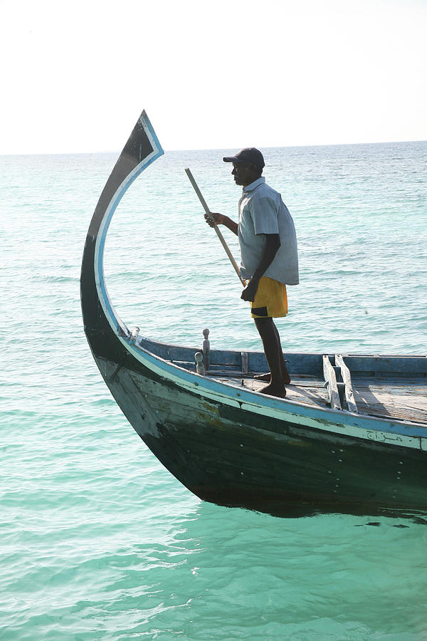Man On Prowl Of Old Fishing Boat Photograph by Win-initiative Man On Prowl Of Old Fishing Boat Photograph by Win-initiative
