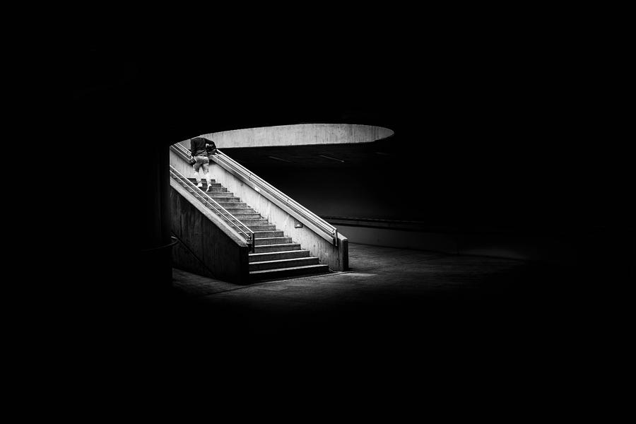 Man On Staircase Photograph by Raju Khan