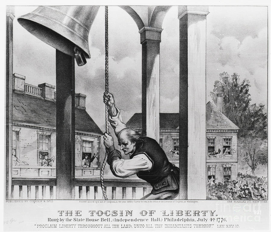 Man Pulling On Bell Rope Lithograph Photograph by Bettmann