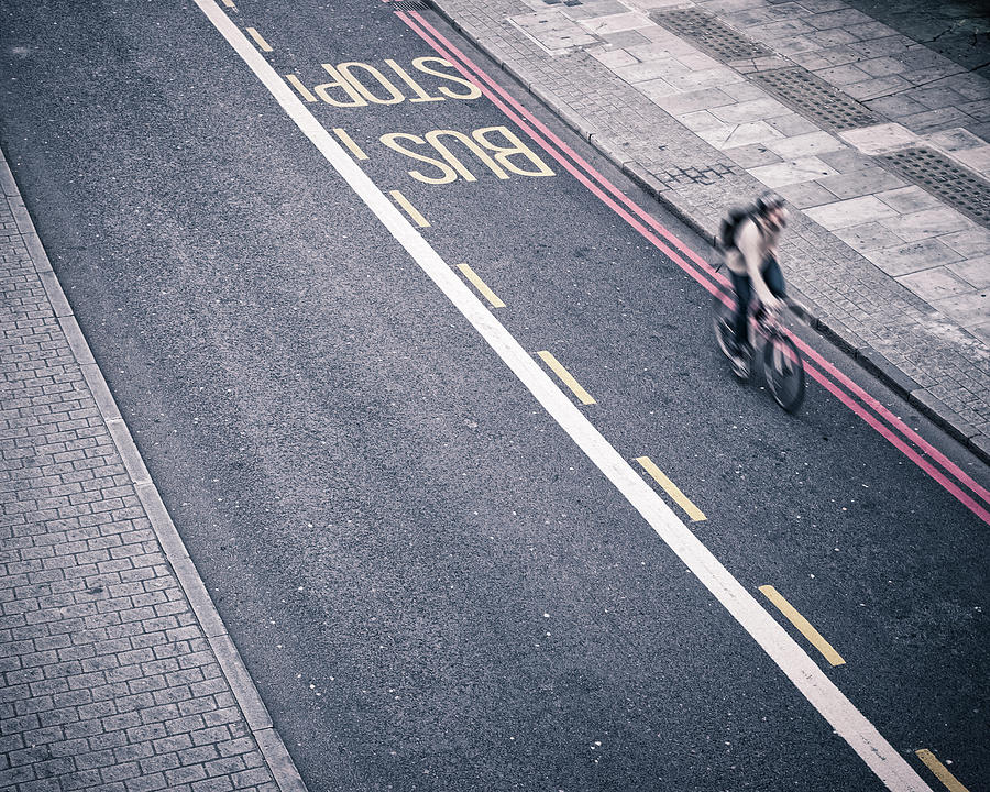 Man Rides A Bicycle In London Photograph by Cirano83