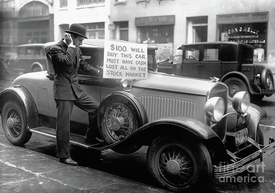 Man Selling Roadster After Stock Market Photograph by Bettmann