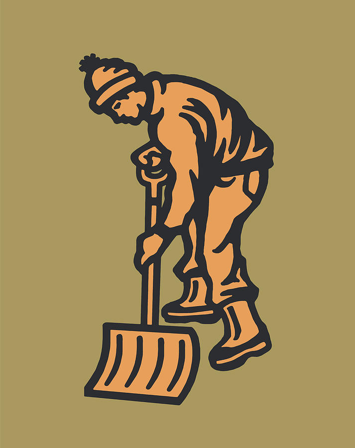 Man Shoveling Drawing by CSA Images Fine Art America