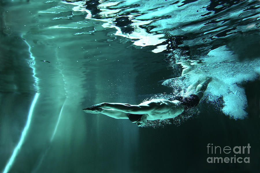 Man Swimming Underwater Photograph by Stanislaw Pytel