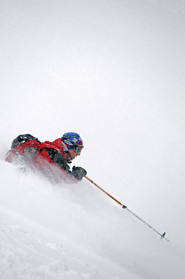 Man Telemark Skiing In The Backcountry Photograph by Daniel H. Bailey