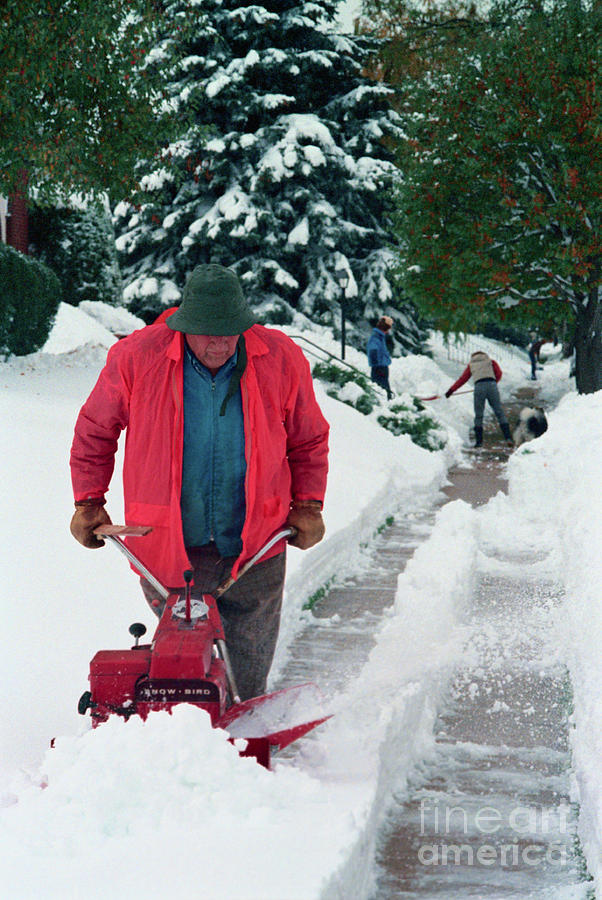 Man Using Snowblower Photograph by Bettmann