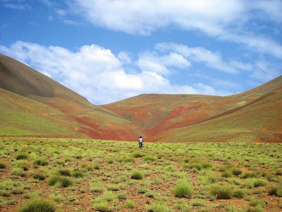 Man Walking In The High Atlas Mountains Photograph by Patrick Bennett
