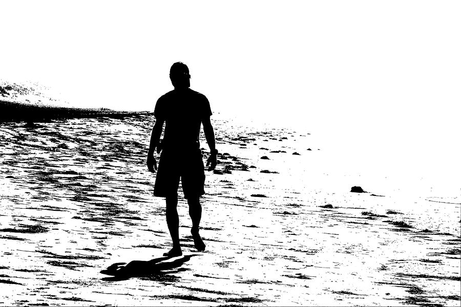 Man Walking On The Beach 2 Photograph