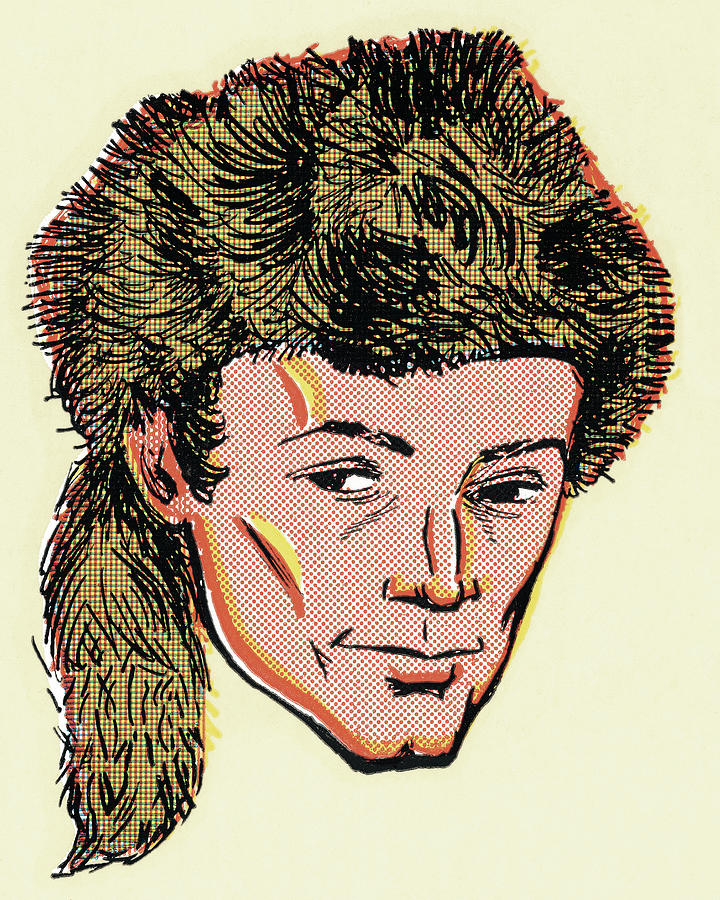 Vintage Drawing - Man Wearing Coonskin Cap by CSA Images
