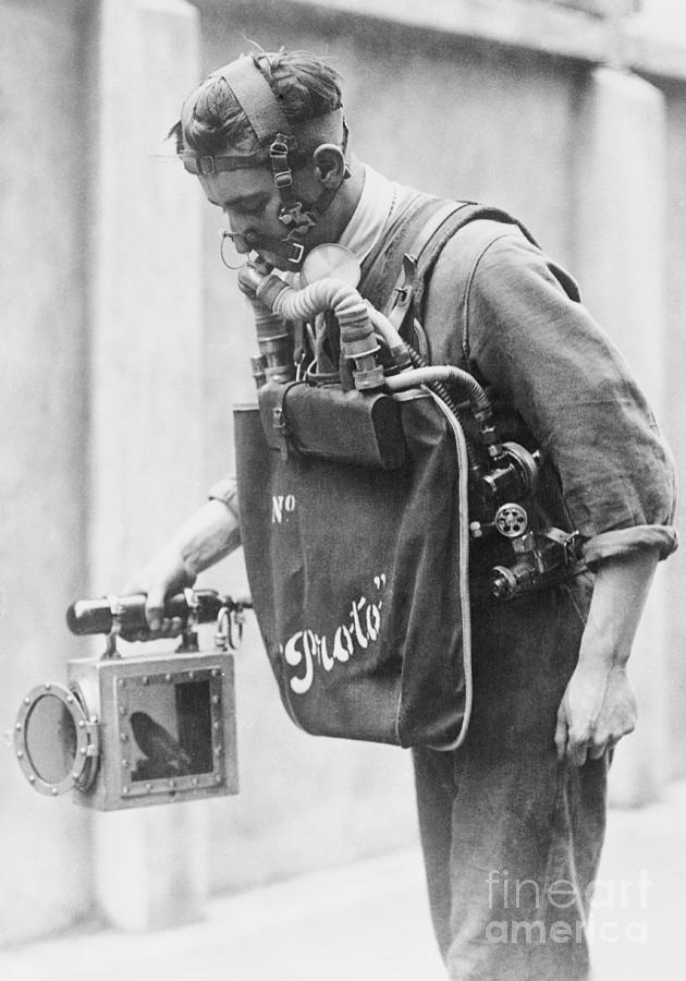 Man Wearing Work Suit With Cage Photograph by Bettmann