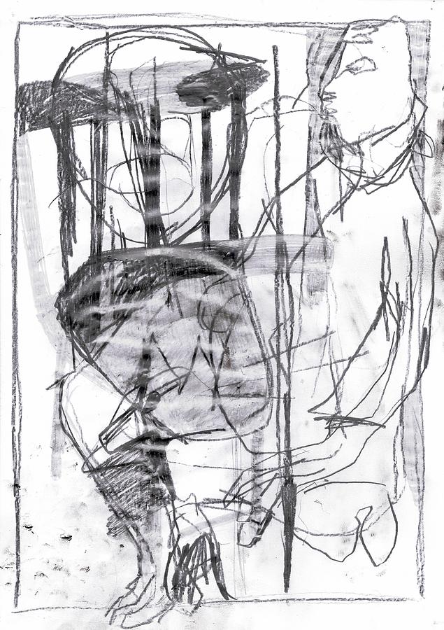Man with a chair Drawing by Edgeworth Johnstone