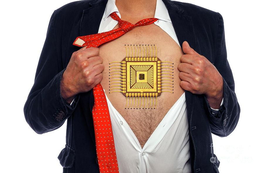 Man With A Chip On His Chest Photograph by Victor De Schwanberg/science ...