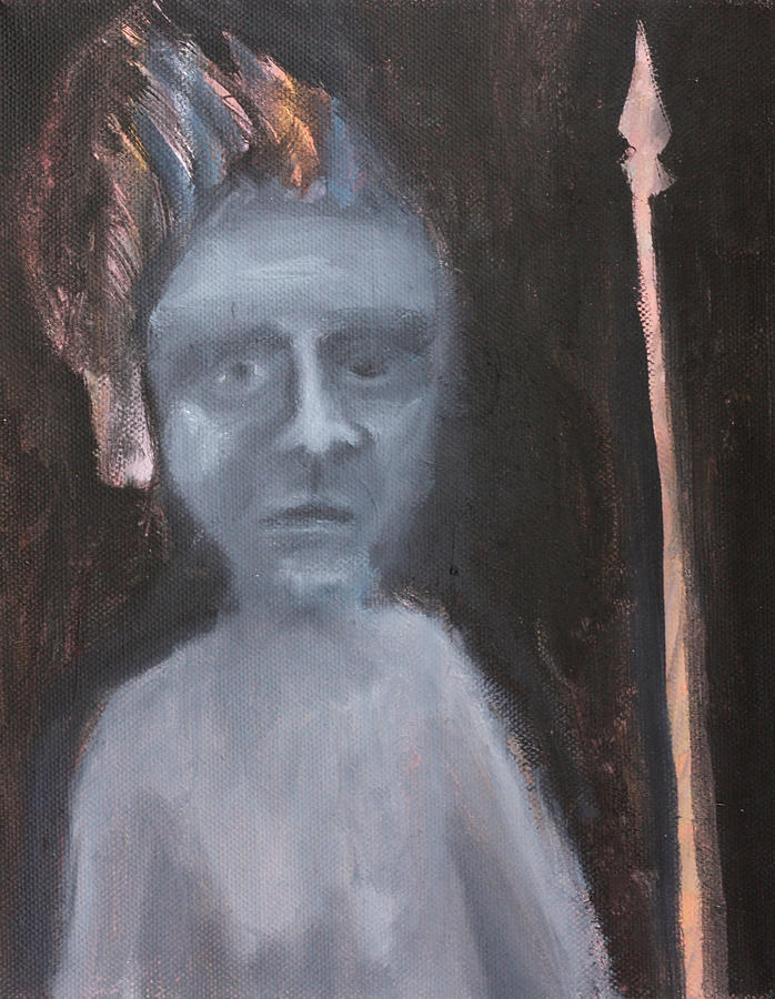 Man with a spear Painting by Edgeworth Johnstone
