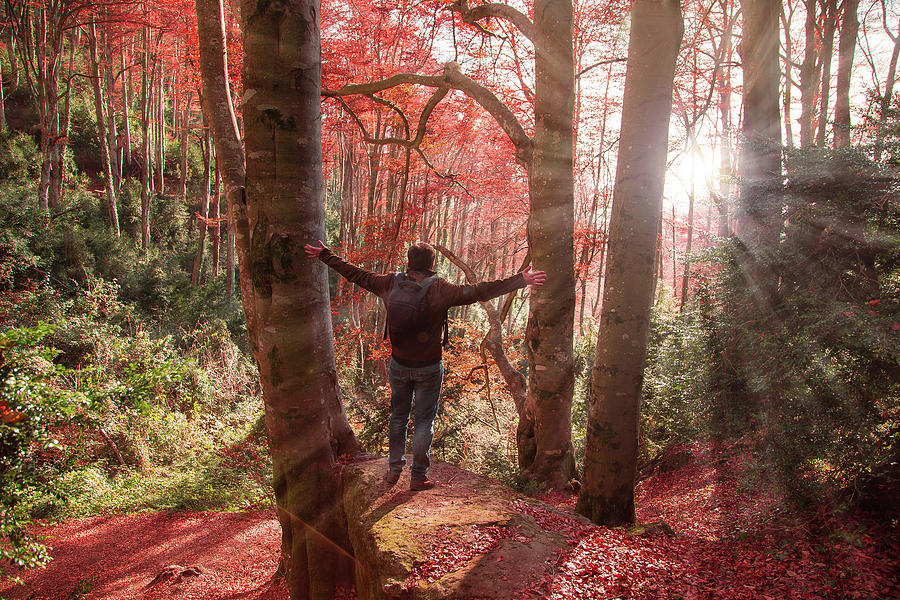 Man With Arms Raised On The Stunning Photograph by Artur Debat