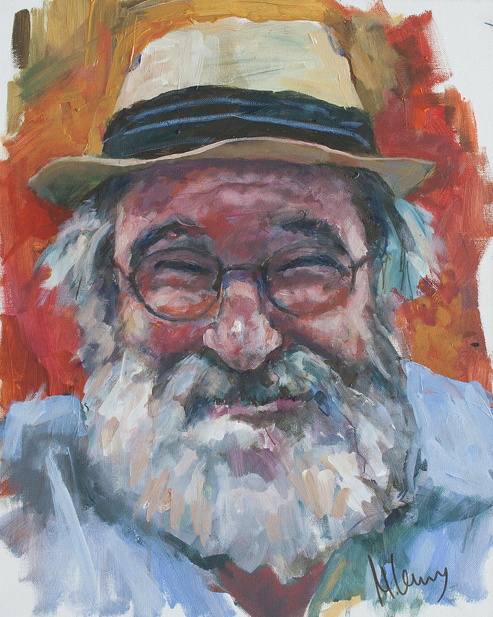 Man with yellow hat Painting by Maxim Komissarchik