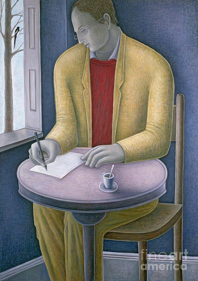 Man Writing, 2004 Painting by Ruth Addinall