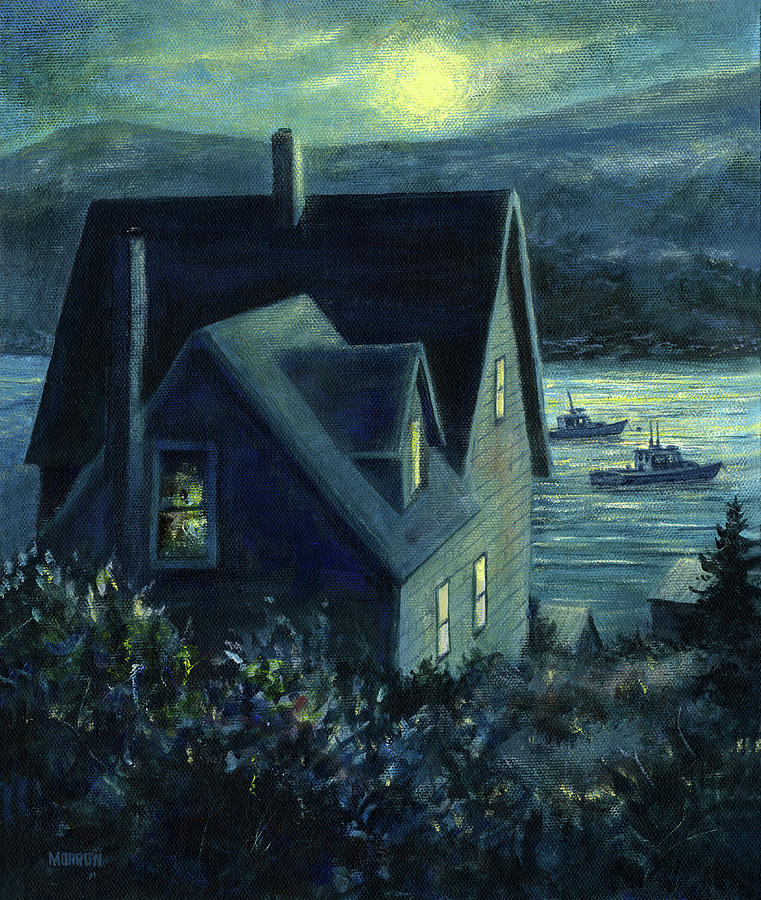 Boat Painting - Manana Moon by John Morrow