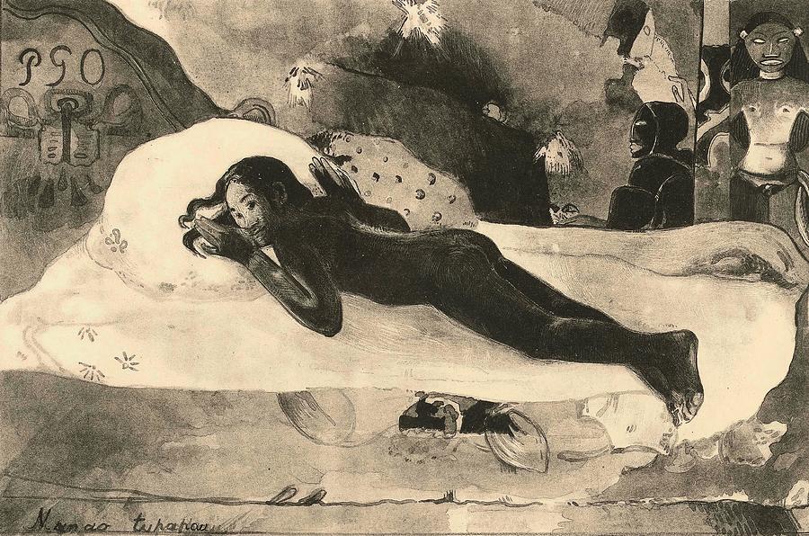 Paul Gauguin Drawing - Manao Tupapau -Manao Tupapau-. by Eugene Henri Paul Gauguin -1848-1903-