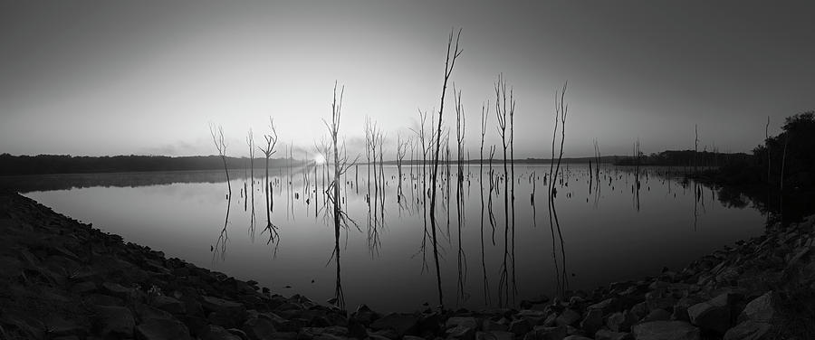 Manasquan Reservoir Sunrise BW Photograph by Susan Candelario